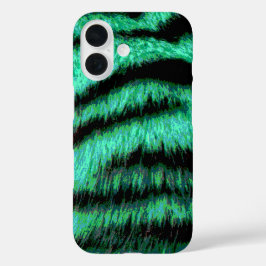 Cool green neon tiger stripes iPhone 16ケース
