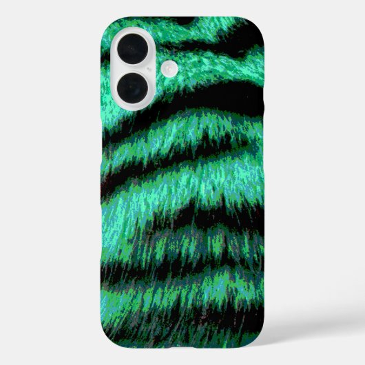Cool green neon tiger stripes Case-Mate iPhoneケース (裏面)