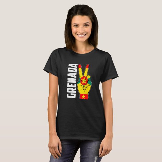 Cool Grenada Flag Patriotic Tシャツ (正面フル)