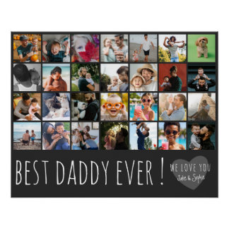 Cool Grey 28 Photo Best Daddy Ever ポスター