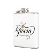Cool Groom Wedding add name  フラスク (左)