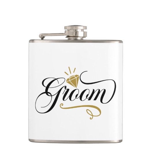 Cool Groom Wedding add name  フラスク (正面)