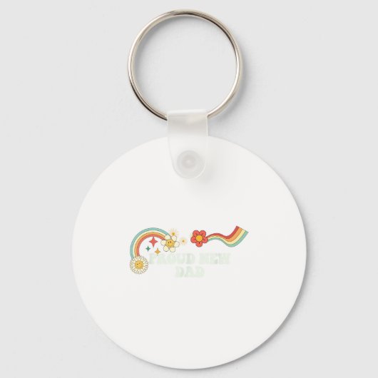 Cool Groovy Quote Proud New Dad Saying Art  キーホルダー (正面)