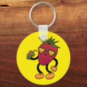 Cool Groovy Strawberry with Heart Sunglasses and D キーホルダー (正面)