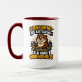 Cool Groundhog Day Groundhog | Funny February マグカップ (左)