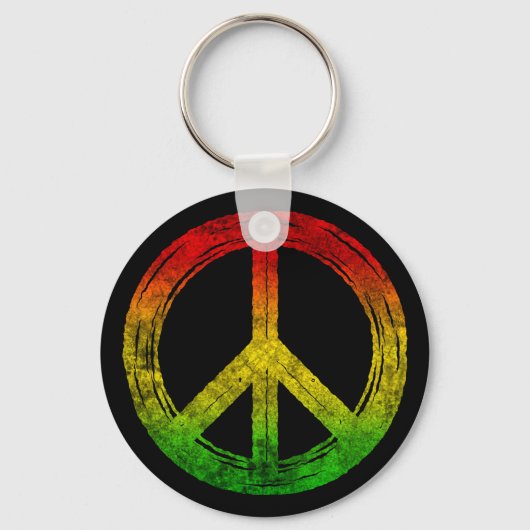 Cool Grunge Reggae Rasta Peace Symbol Keychains キーホルダー (正面)