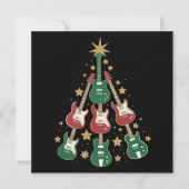 Cool Guitar Christmas Tree Guitar Lovers Christmas シーズンカード (正面)