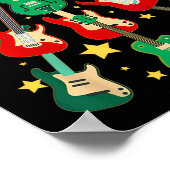 Cool Guitar Christmas Tree Guitar Lovers Christmas ポスター (角)