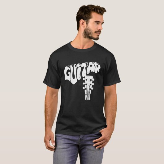 Cool Guitar Musical Instruments Acoustic Guitarist Tシャツ (正面フル)
