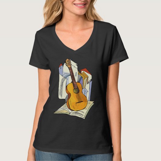 Cool Guitar Musical Instruments Guitarist Music Tシャツ (正面)