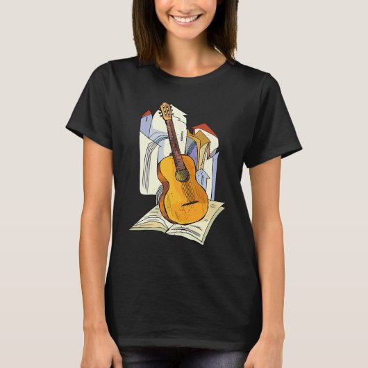 Cool Guitar Musical Instruments Guitarist Music Tシャツ (正面)