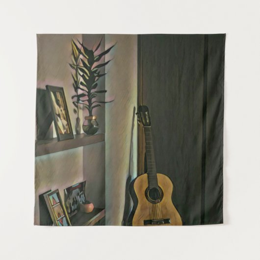 Cool guitarist gift タペストリー (正面)