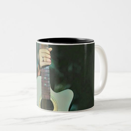 Cool guitarist gifts ツートーンマグカップ (正面右)