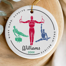 Cool gymnastics player personalized keepsake セラミックオーナメント