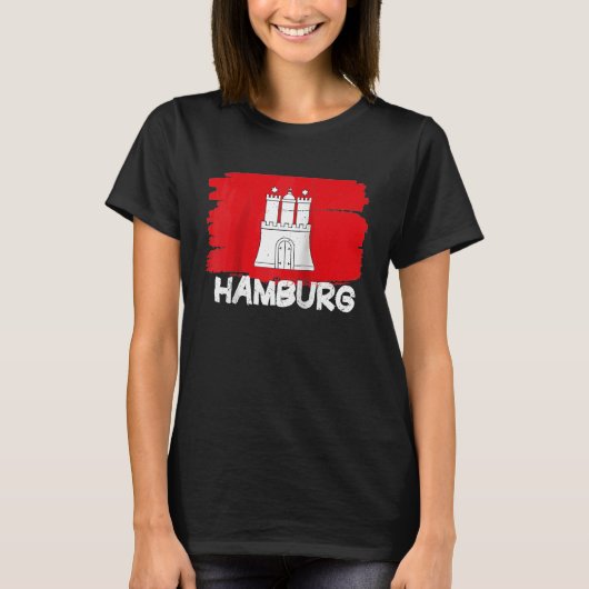 Cool Hamburg Flag Raglan Baseball Tシャツ (正面)