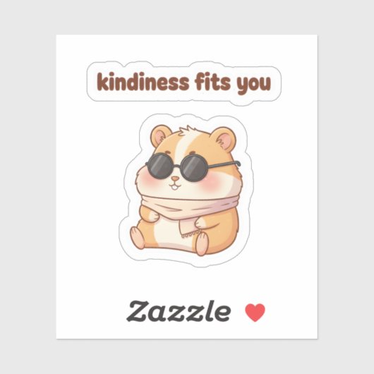 Cool Hamster Sticker – "Kindness Fits You"  シール (シート)