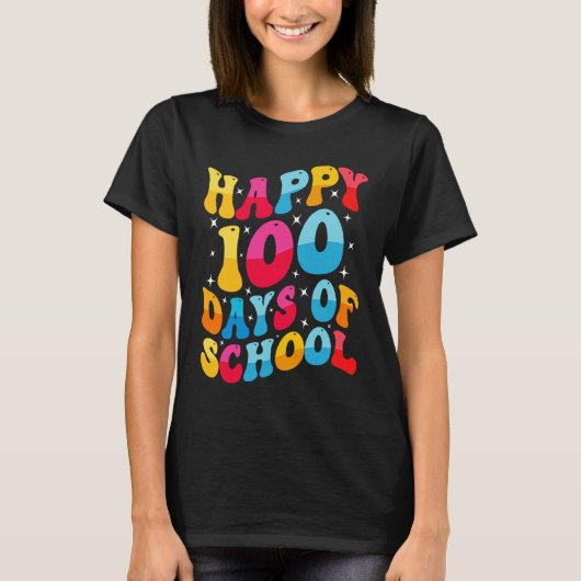 Cool Happy 100 Days of School for Teacher and Stud Tシャツ (正面)