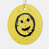 Cool Happy Smiling face yellow セラミックオーナメント (左)