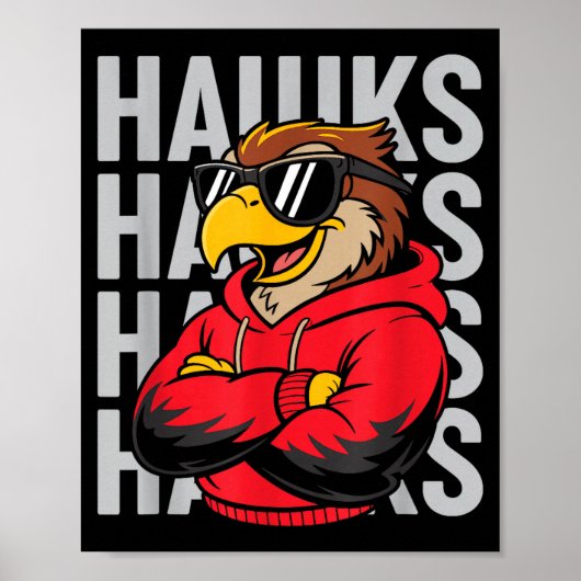 Cool Hawk Gift For Men Women Boys Girls Kids ポスター (正面)