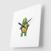Cool Headless Turtle Halloween Costume _ Funny Laz スクエア壁時計 (傾斜)