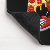 Cool Heart Eating Pizza Valentine Funny Kids Febru マウスパッド (コーナー)