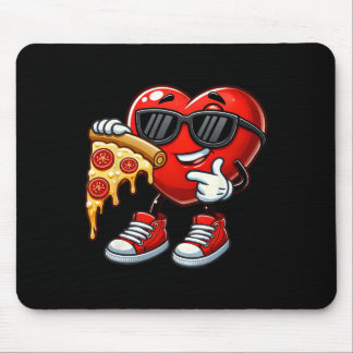 Cool Heart Eating Pizza Valentine Funny Kids Febru マウスパッド