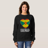 Cool Heart Grenada Flag Men Women Kid Patriotic   スウェットシャツ (正面フル)