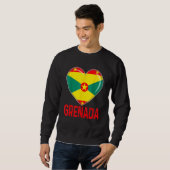 Cool Heart Grenada Flag Men Women Kid Patriotic スウェットシャツ (正面フル)