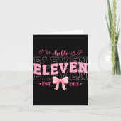 Cool Hello Eleven Est 2015 Nk Coquette Bow 11 Birt カード (正面)