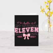 Cool Hello Eleven Est 2015 Nk Coquette Bow 11 Birt カード (黄色い花)