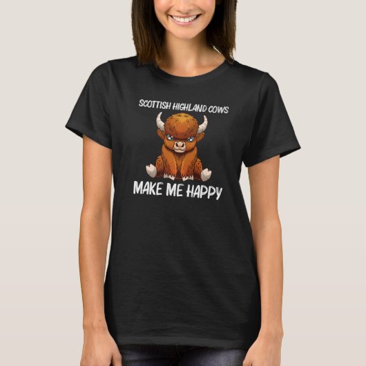 Cool Highland Cow For Men Women Scottish Cows Catt Tシャツ (正面)