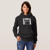 Cool Highland Cow Illustration Black Horn Women Me パーカ (正面フル)