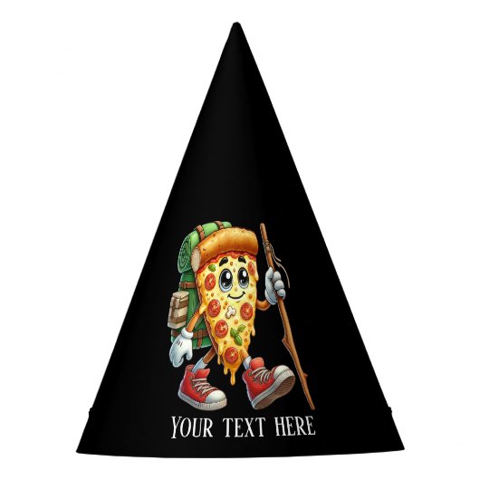 Cool hiking pizza party add text Party Hat パーティーハット (正面)