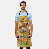 Cool HillBilly Grill New Year Denmark Apron! Apron エプロン (着用した状態)