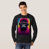Cool Hipster Colorful Gorilla Illustration Graphic Tシャツ (正面フル)
