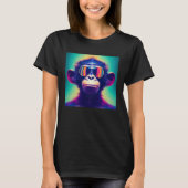 Cool Hipster Colorful Monkey Illustration Graphic Tシャツ (正面)