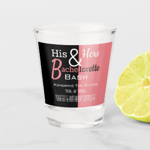 Cool His & Hers Combo Bachelor/ette Personalized ショットグラス