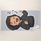 Cool Hoodie Boy Singing Sticker 🎧 | Music Lover A ビーチタオル (正面)