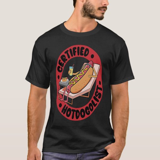 Cool Hot Dog For Men Women Boys Sausage Hot Dog Lo Tシャツ (正面)