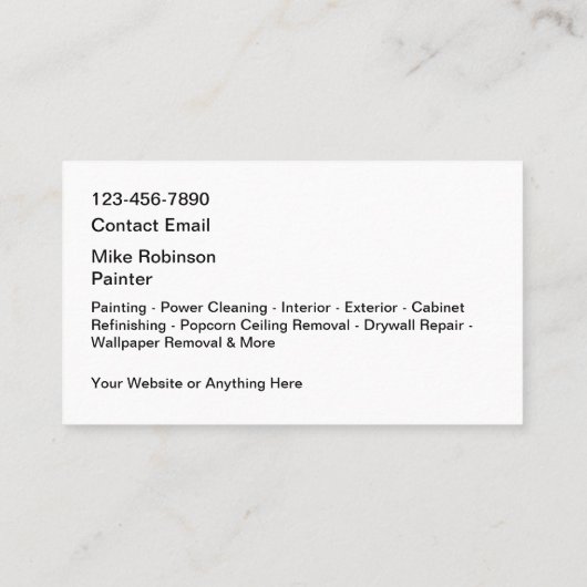 Cool House Painter Business Cards 名刺 (裏面)