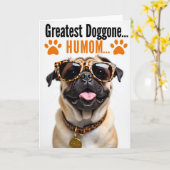 Cool Humom Dog Portrait Card カード (黄色い花)