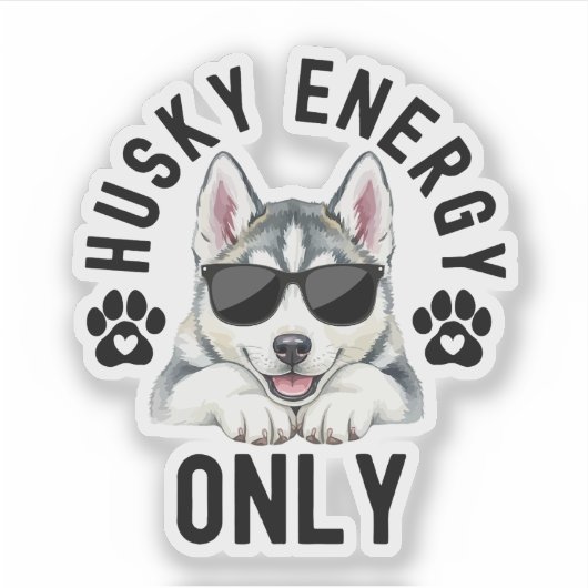 Cool Husky Dog Energy シール (正面)