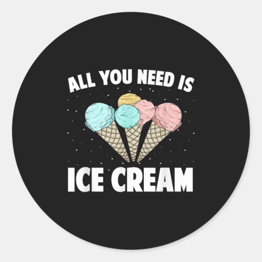 Cool Ice Cream Costume For Men Women Kids Adult Ic ラウンドシール (正面)