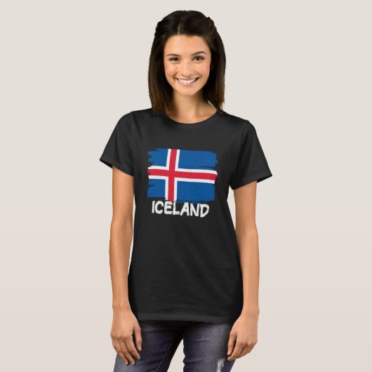 Cool Iceland Flag Tシャツ (正面フル)