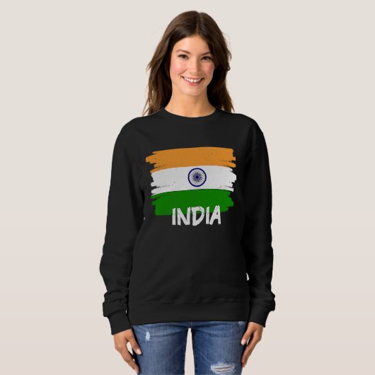 Cool India Flag スウェットシャツ (正面フル)