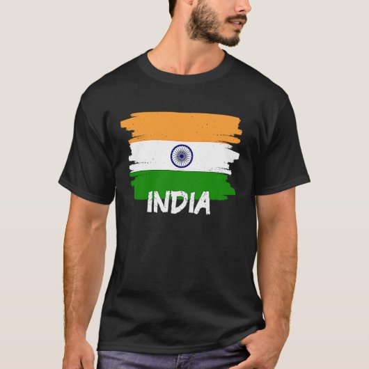 Cool India Flag Tシャツ (正面)
