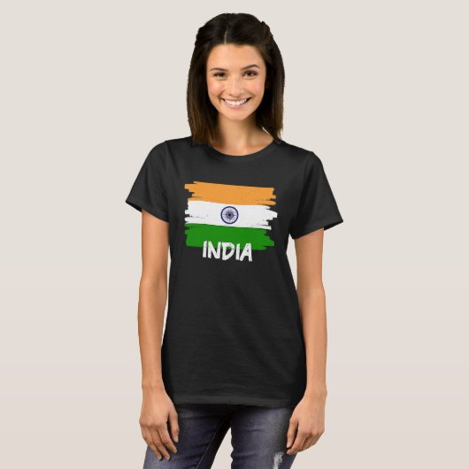 Cool India Flag Tシャツ (正面フル)
