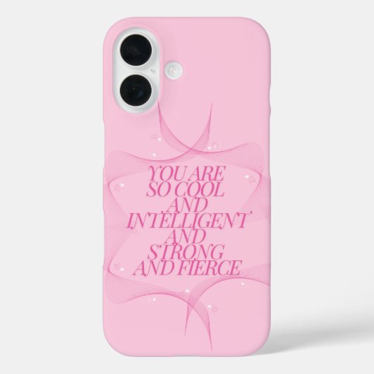 Cool, Intelligent, Strong, Fierce, Girl Boss, Pink Case-Mate iPhoneケース (裏面)