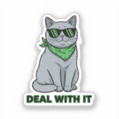 Cool Irish Cat With Sunglasses Swag St Patrick  シール (正面)