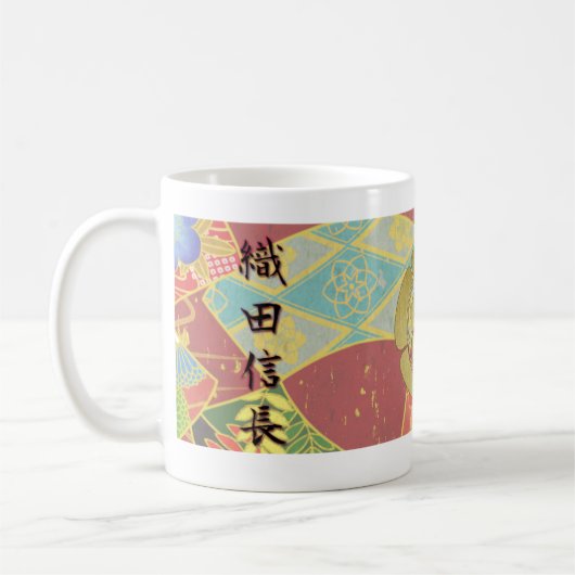 COOL JAPAN SAMURAI KAMON KANJI TENKAFUBU! Oda コーヒーマグカップ (左)